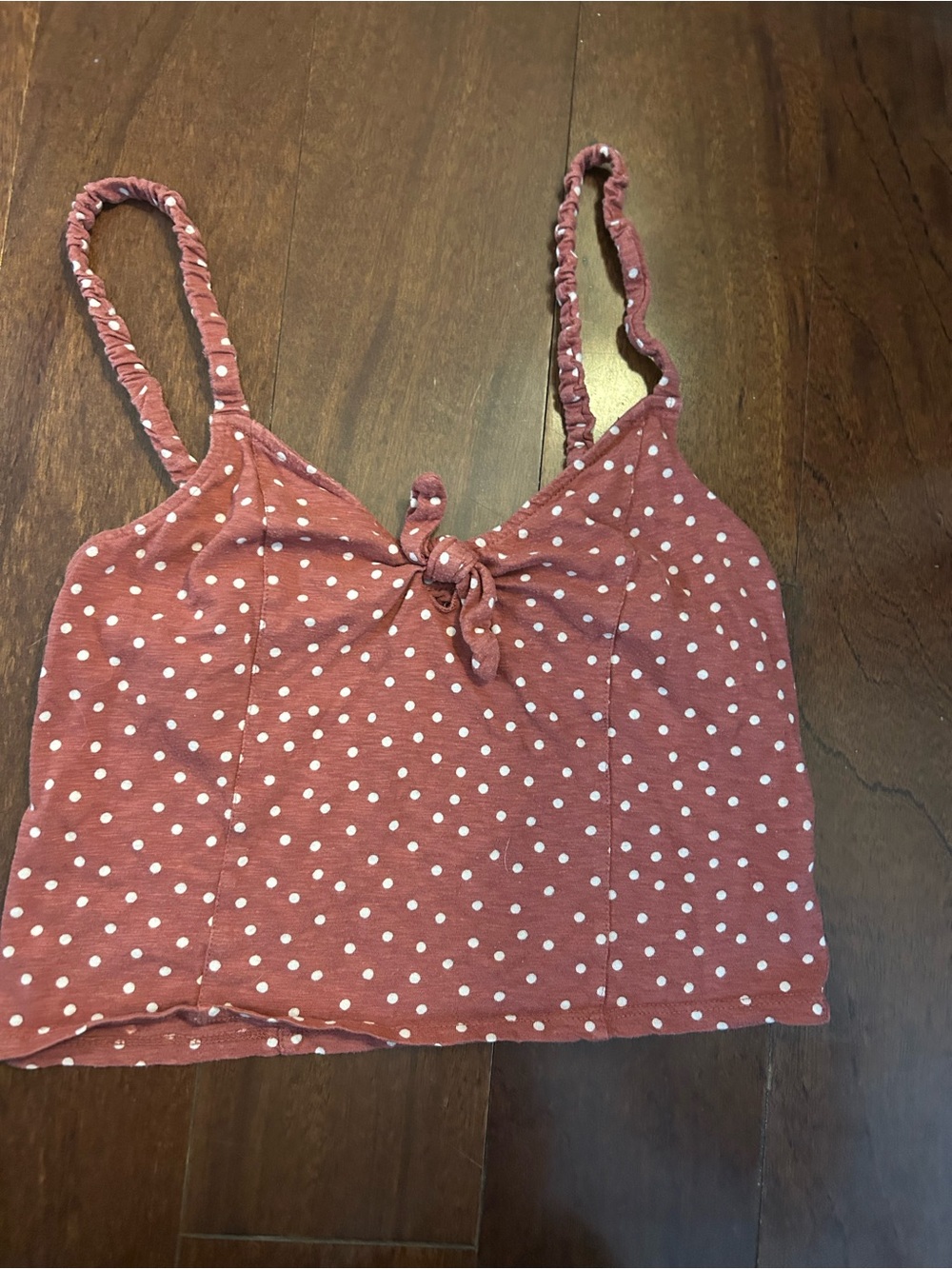American Eagle Women’s S Red White Retro Inspired Cotton Polka Dot Tank Top